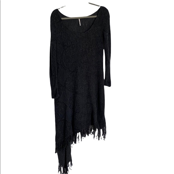 Free People Dresses & Skirts - FREE PEOPLE ASYMMETRICAL SWEATER DRESS CHARCOAL